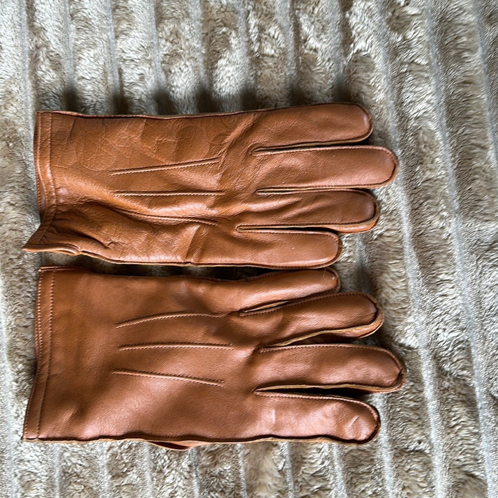J Crew Brown Leather Gloves